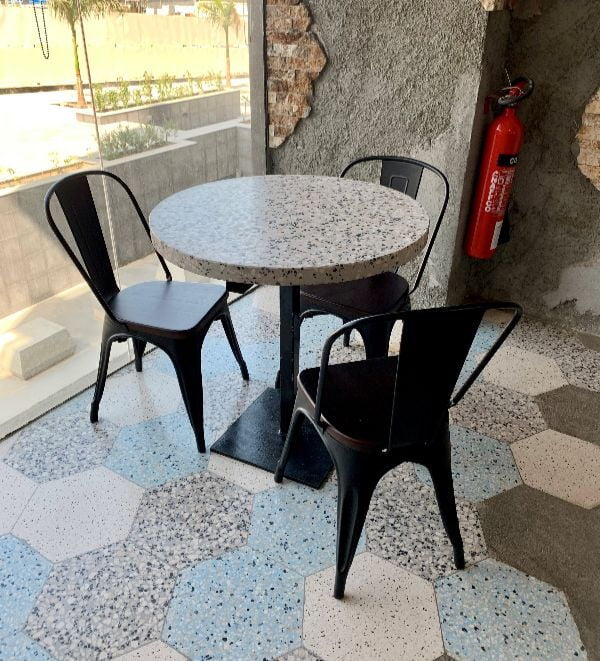 Terrazzo table made with terrazzo by ATTF Muscat 